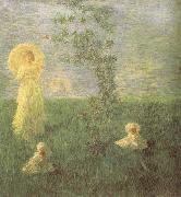 Gaetano previati In the Meadow oil painting